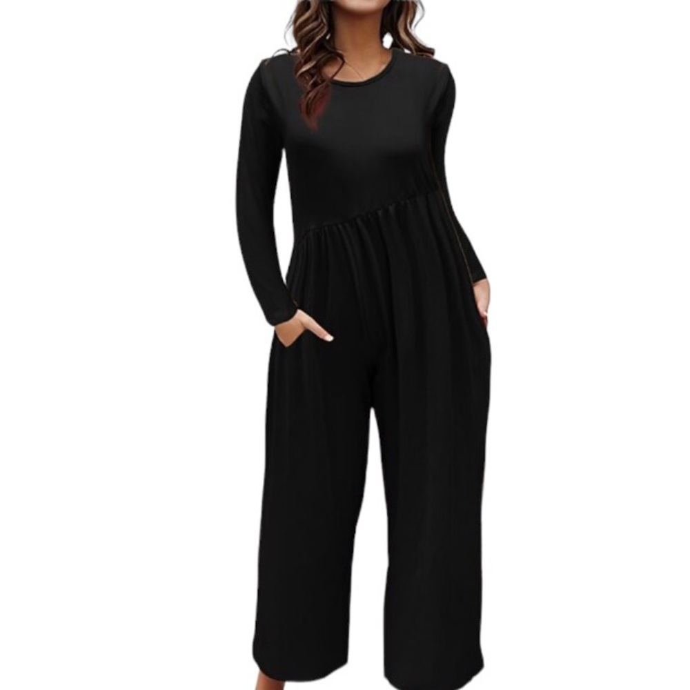 ASOS Black Long-Sleeve Casual Minimalist Jumpsuit
